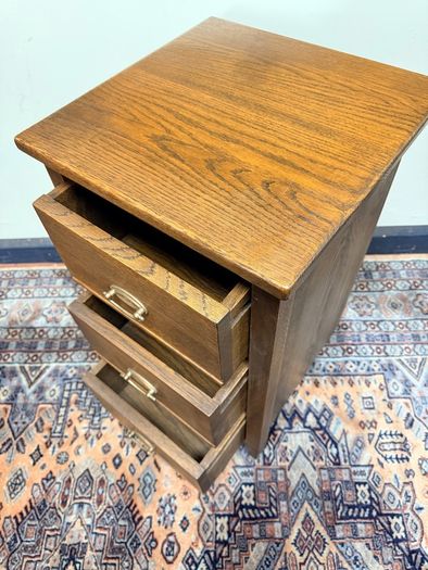 Vintage French Country Oak Nightstand
