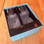 Vintage Jaffe Rose Matisse Hand Engraved Crystal Wine Glasses - Pair & Original Box Image 2