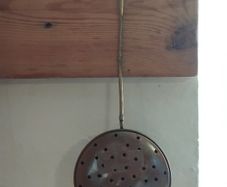Vintage brass and copper chestnut roaster