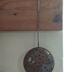 Vintage brass and copper chestnut roaster