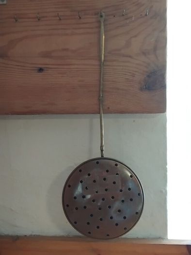 Vintage brass and copper chestnut roaster