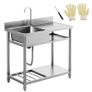 Stainless Steel Kitchen Sink, Freestanding with Cold and Hot Water Image 7
