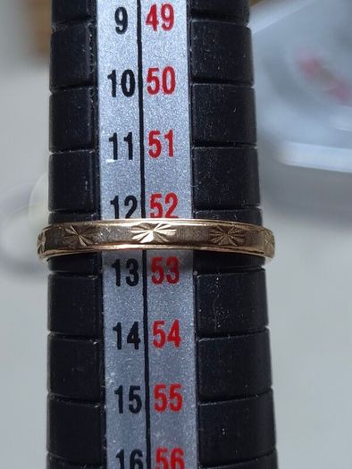 Vintage 14ct Gold Patterned Band Ring Size 52.5 Professionally Tested 1.14g