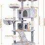 NEW SALE | Cat Tree, 151cm Cat Scratching Post Stable Cat Tower for Large Cat, Activity Centre Cat Climbing Tree with 2 Cat House, Hammock, 4 Sisal Posts, Ladder, and Rest Place for Indoor Cat Image 6