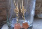 Sunstone earrings,Gold earrings, Gemstone earrings,Gift