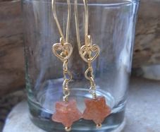 Sunstone earrings,Gold earrings, Gemstone earrings,Gift