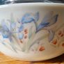 Vintage Pyrex England Blue Iris with Lid Image 2