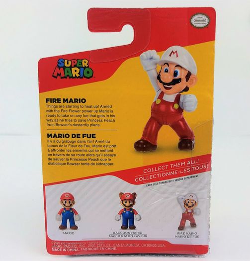 BRAND NEW Super Mario Fire Mario Fist Bump 2.5 inch Action Figure