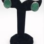 Vintage Sterling Silver Green Onyx Clip On Earings Image 10