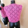 Women's Top Sleeveless Lace Fushia Size 16 Image 3