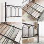 Double Metal Bed Frame 135 x 190 cm with Headboard and Footboard Heavy Duty Foundation,Metal Slat Support, Black Image 2