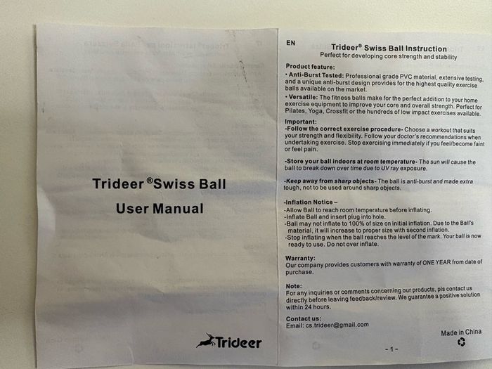 Exercise ball Pink Trideer