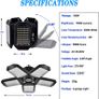 2 Pack Garage Light, 150W LED Lighting 5 Adjustable Panels, 15000LM Demable E27 Ceiling Lighting, Ultra Bright Lights Workshop Warehouse, Black (GOLEDLLT03UP) Image 2