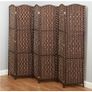 Natural 6 Panel Hand Made Wicker Room Divider Image 4