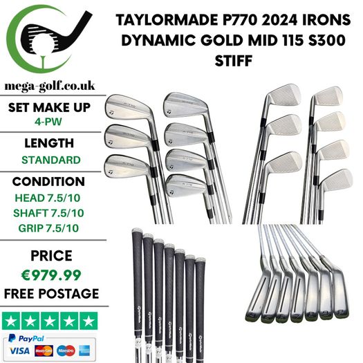 Taylormade P770 2024 Irons / 4-Pw / Dynamic Gold Mid 115 S300 Stiff