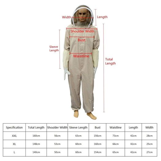 BRAND NEW Bee Keeping Suit With Leather Gloves Coffee Color
