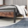 King Size Bed Frame with Wood Headboard,Heavy Duty Metal Platform Image 6