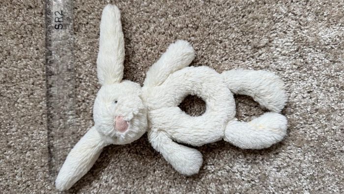 Bashful Bunny Ring Rattle in Cream for newborn, toddler, kids