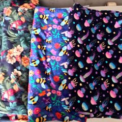 Four Pieces of Stretchy Colourful Fabric