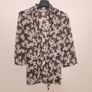 Wallis Black Cream Sheer Chiffon Floral Pintuck Pleat Blouse Top 12UK/40EU Image 7