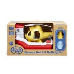 Green Toys Rescue Boat with Helicopter