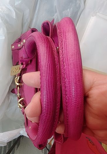 Rare vintage dkny Purple Snake Print Bag Y2K McBling Satchel