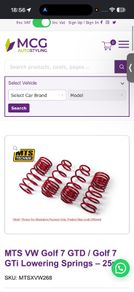 MTS technik for Golf R MK7 lowering springs