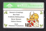 1992 United Kingdom 5 unit British Telecom Pelennor Promotions - Seasons Greetings  (Landis &amp; Gyr) Phone card