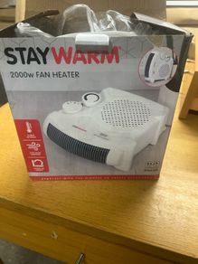 Selling a brand new StayWarm 2000W Fan Heater, completely unused and still in its original box. Perfect for fast and efficient heating.