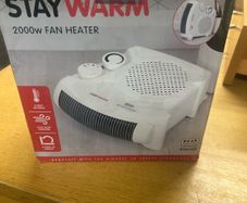 Selling a brand new StayWarm 2000W Fan Heater, completely unused and still in its original box. Perfect for fast and efficient heating.