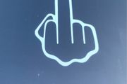 Middle finger Decal Sticker car motorcycle truck tractor
