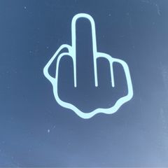 Middle finger Decal Sticker car motorcycle truck tractor