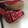 Pre-loved 'Iron Fist'Red/Black Sequins Platform Stiletto Shoes Image 4