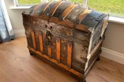 Vintage American Dome-Top Steamer Trunk / Storage Chest