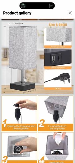 Aooshine Bedside Table Lamp