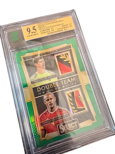 9.5 Gem Mnt 2016-17 Panini Select Double Team Memorabilia Green /5 #dt-ck Courtois/kompany