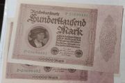 1923 German 100,000 mark consecutive pair in uncirculated condition