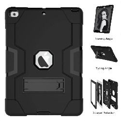 For Apple iPad Air 3 2019 10.5 inch & Pro 2017 Hard Case Survivor with Stand Black