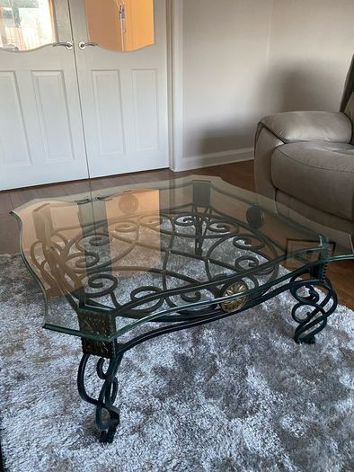 Glass top coffee table