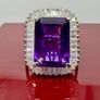 Amethyst Moissanite Halo Ring Image 9