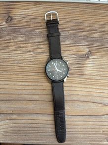 Citizen Eco Drive Mens Chronograph Watch Black Dial Black Leather Strap