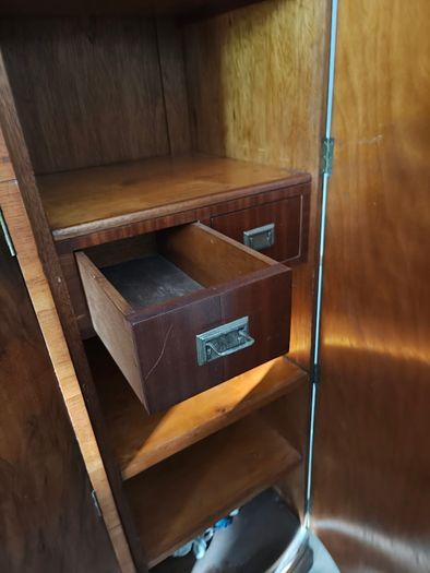 Matching Pair of Original Art Deco Walnut Wardrobes 1930s