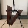 Atomic Teak & Metal Wire Magazine Rack Image 3