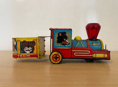 Rare Japanese battery operated tin toy train c1960