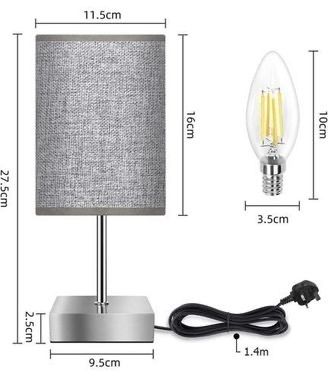 NEW Touch Control Table Lamp,3-Way Dimmable Bedside Lamps Nightstand Lamps with Flaxen Fabric Shade for Bedroom Living Room,LED Bulbs