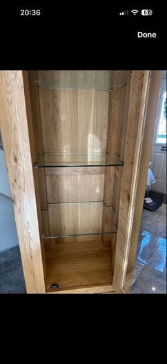 Solid oak glass cabnet