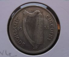 Irish Free State Silver Half Crown (1931) Rare Year!