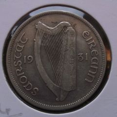 Irish Free State Silver Half Crown (1931) Rare Year!
