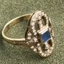 Gold Sapphire Diamonds Art Deco Ring Image 3