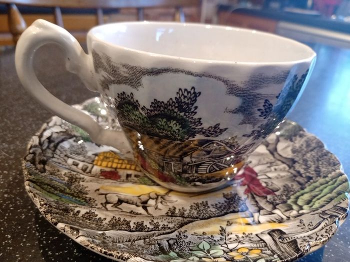 Vintage Myott The Hunter Cup and Saucer Set of 4